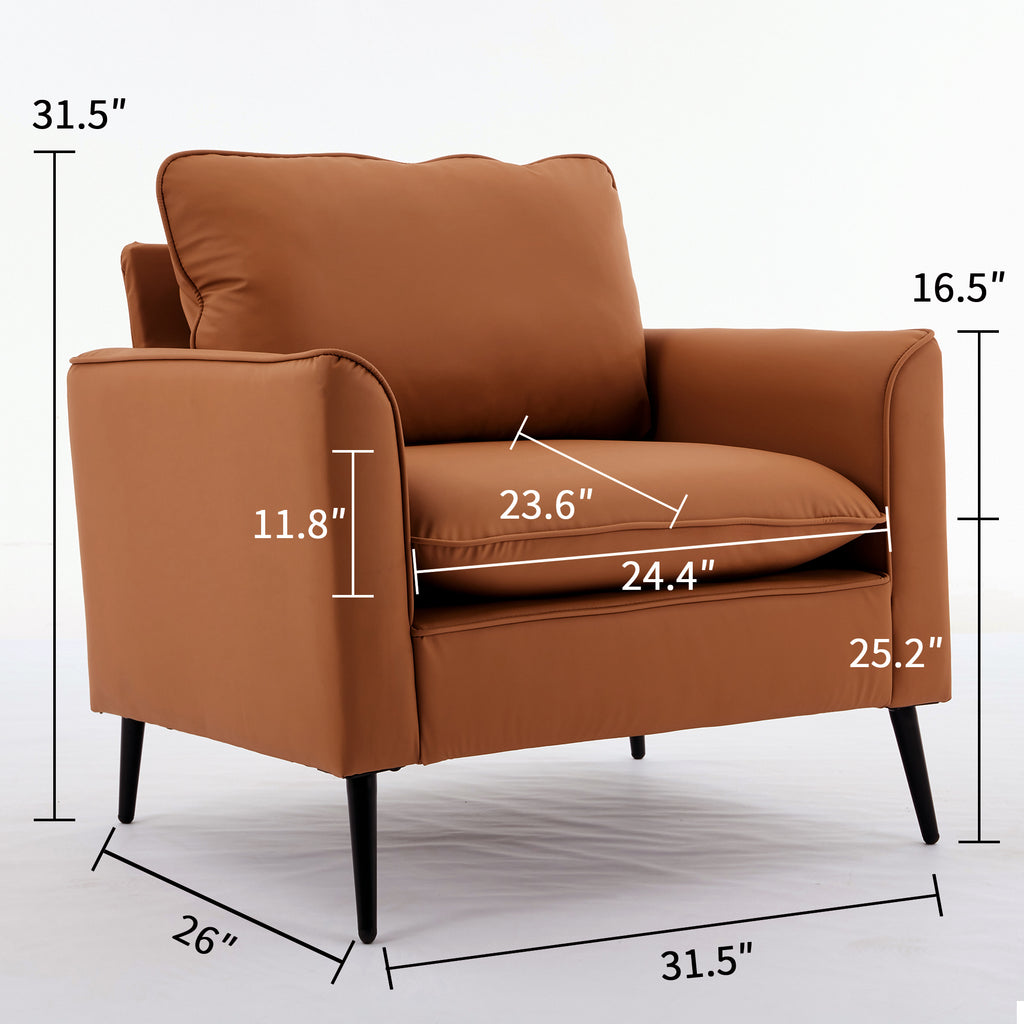 TS Cat paw leather upholstered sofa 2PC,Nordic retro light luxury living room balcony bedroom single casual sofa chair Accent Chair