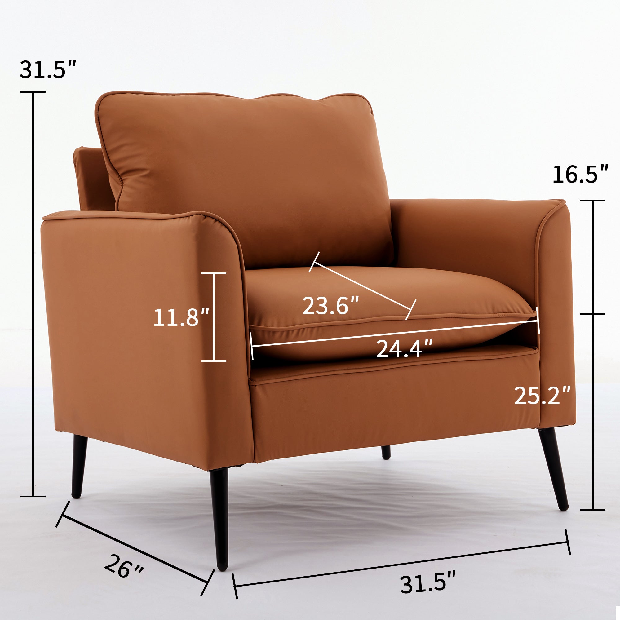 TS Cat paw leather upholstered sofa 2PC,Nordic retro light luxury living room balcony bedroom single casual sofa chair Accent Chair
