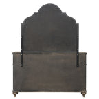 Simple Contemporary 1pc Dresser Rustic Oak Veneer Solid wood English Back Dovetail Drawers Bedroom Furniture Mirror Panel