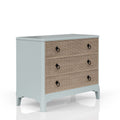 Ocean Finish 3 Drawers Hall Chest With Cane Fronts