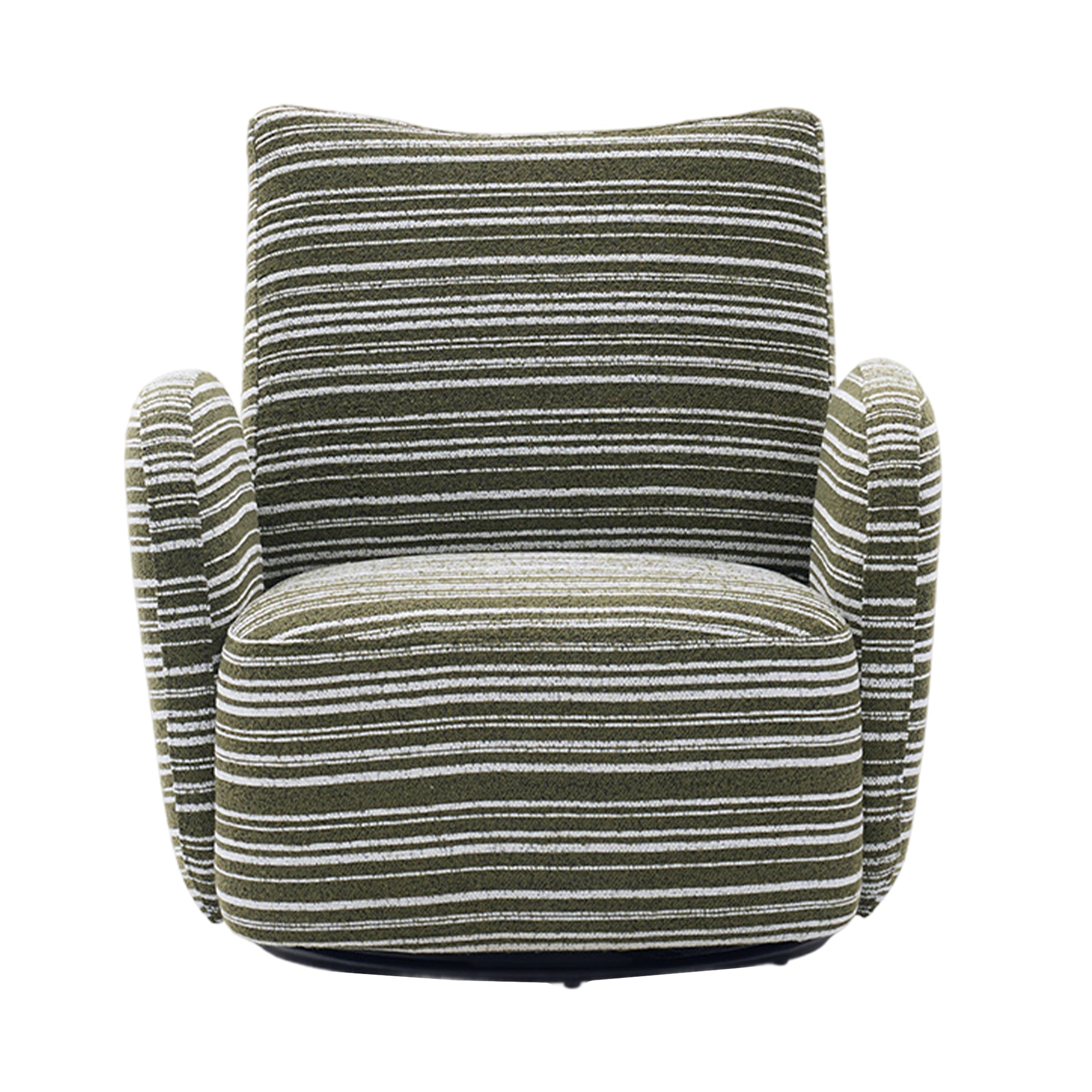 Modern Style 360° Swivel Leisure Chair Fabric Striped Armrest Swivel Chair with sand-rimmed fabric and metal bracket, suitable for living room, balcony and bedroom Accent Chair