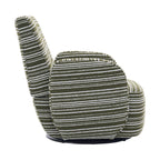 Modern Style 360° Swivel Leisure Chair Fabric Striped Armrest Swivel Chair with sand-rimmed fabric and metal bracket, suitable for living room, balcony and bedroom Accent Chair