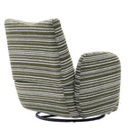 Modern Style 360° Swivel Leisure Chair Fabric Striped Armrest Swivel Chair with sand-rimmed fabric and metal bracket, suitable for living room, balcony and bedroom Accent Chair