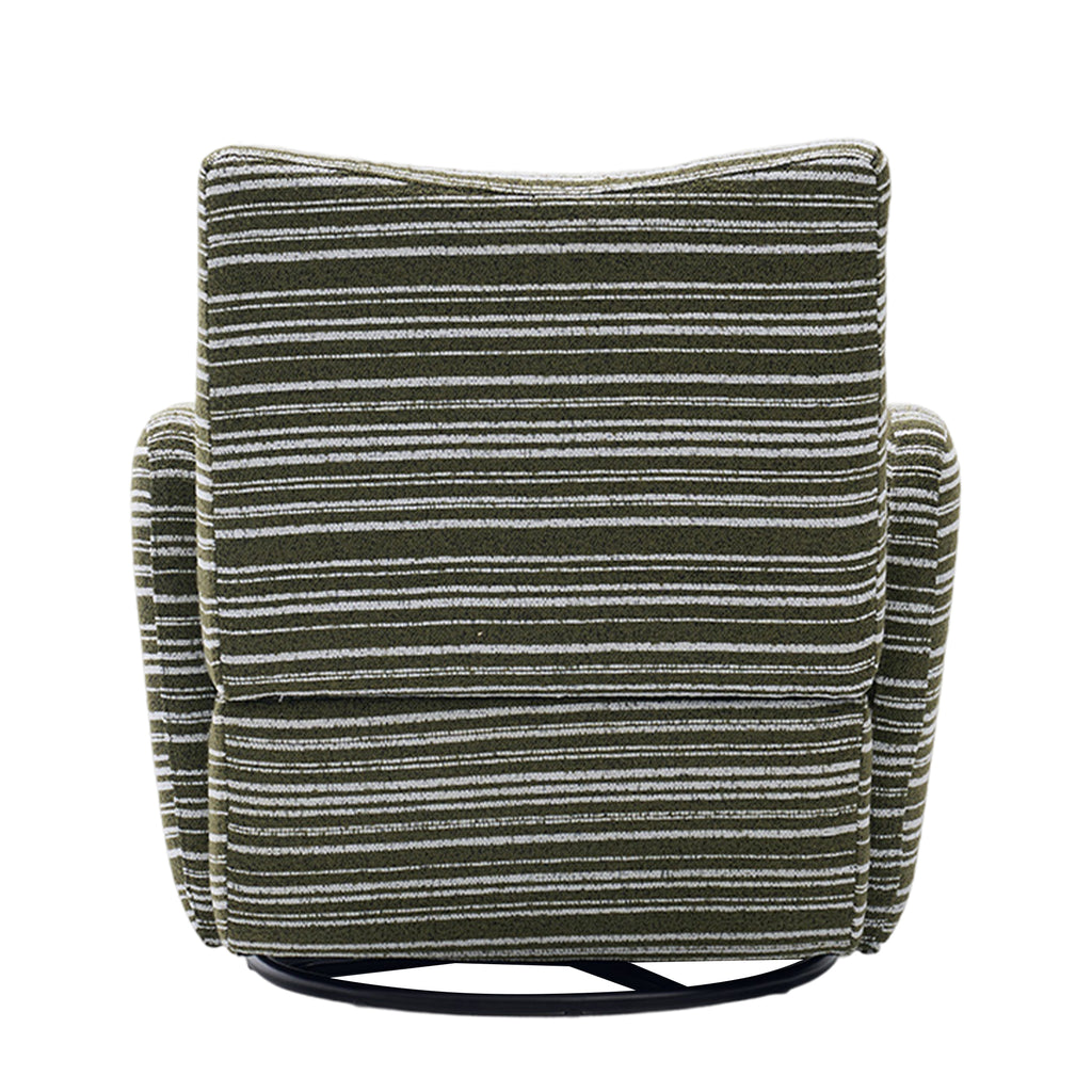 Modern Style 360° Swivel Leisure Chair Fabric Striped Armrest Swivel Chair with sand-rimmed fabric and metal bracket, suitable for living room, balcony and bedroom Accent Chair