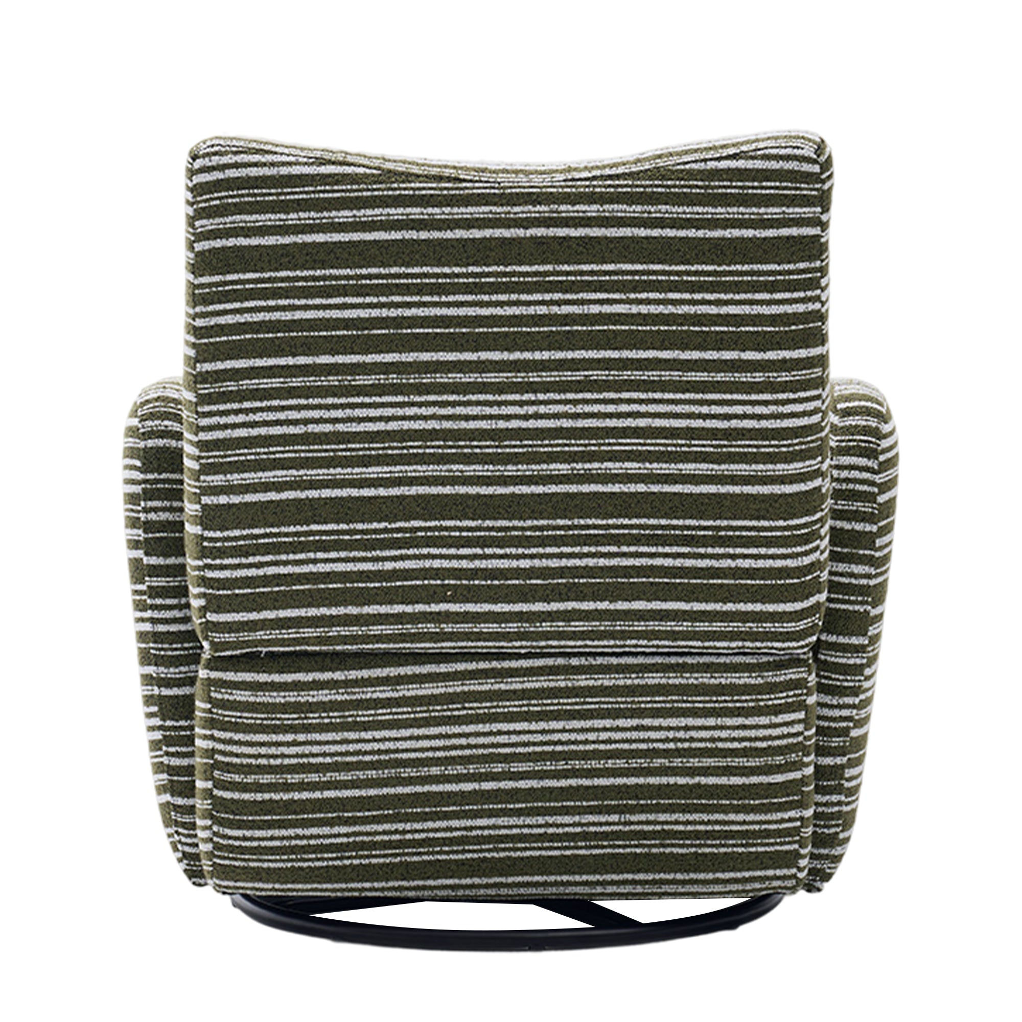 Modern Style 360° Swivel Leisure Chair Fabric Striped Armrest Swivel Chair with sand-rimmed fabric and metal bracket, suitable for living room, balcony and bedroom Accent Chair