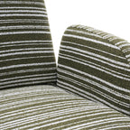 Modern Style 360° Swivel Leisure Chair Fabric Striped Armrest Swivel Chair with sand-rimmed fabric and metal bracket, suitable for living room, balcony and bedroom Accent Chair