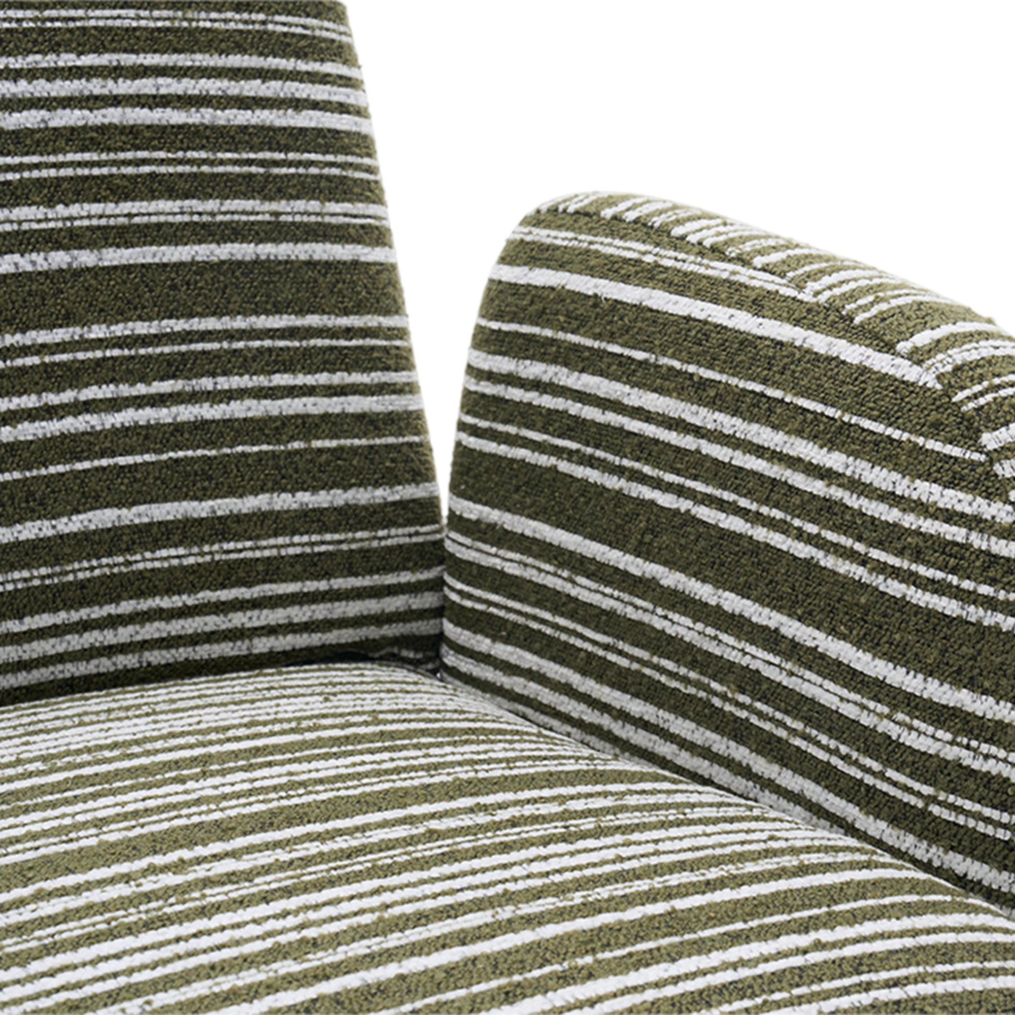 Modern Style 360° Swivel Leisure Chair Fabric Striped Armrest Swivel Chair with sand-rimmed fabric and metal bracket, suitable for living room, balcony and bedroom Accent Chair