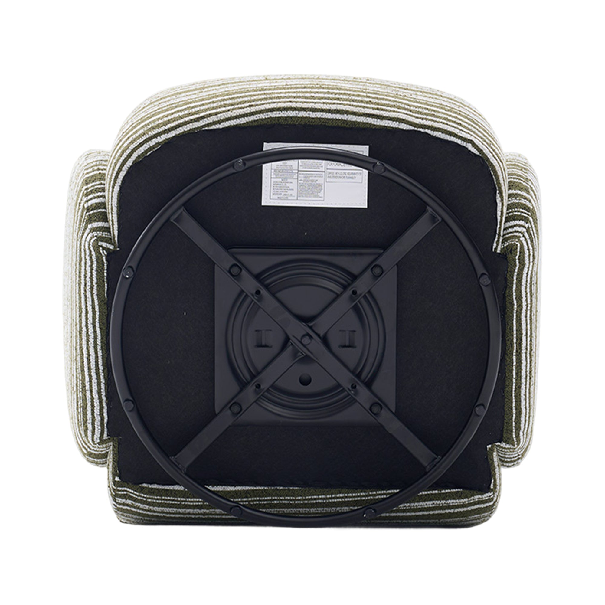 Modern Style 360° Swivel Leisure Chair Fabric Striped Armrest Swivel Chair with sand-rimmed fabric and metal bracket, suitable for living room, balcony and bedroom Accent Chair