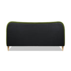 Roman Curved Headboard Upholstered Platform Bed, King, Olive Green Performance Velvet