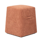 Oliver 16' Tapered Square Upholstered Ottoman, Spice Orange Fleeced Teddy