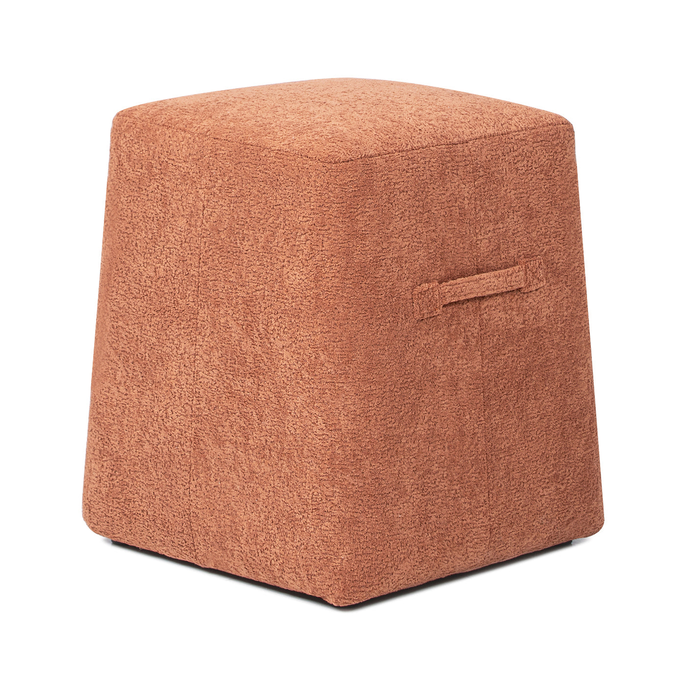 Oliver 16' Tapered Square Upholstered Ottoman, Spice Orange Fleeced Teddy