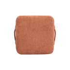 Oliver 16' Tapered Square Upholstered Ottoman, Spice Orange Fleeced Teddy