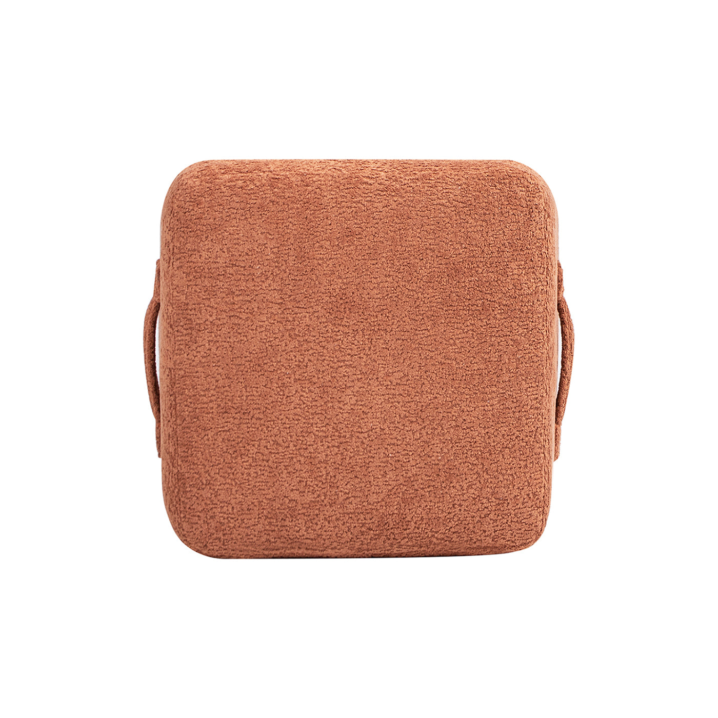 Oliver 16' Tapered Square Upholstered Ottoman, Spice Orange Fleeced Teddy