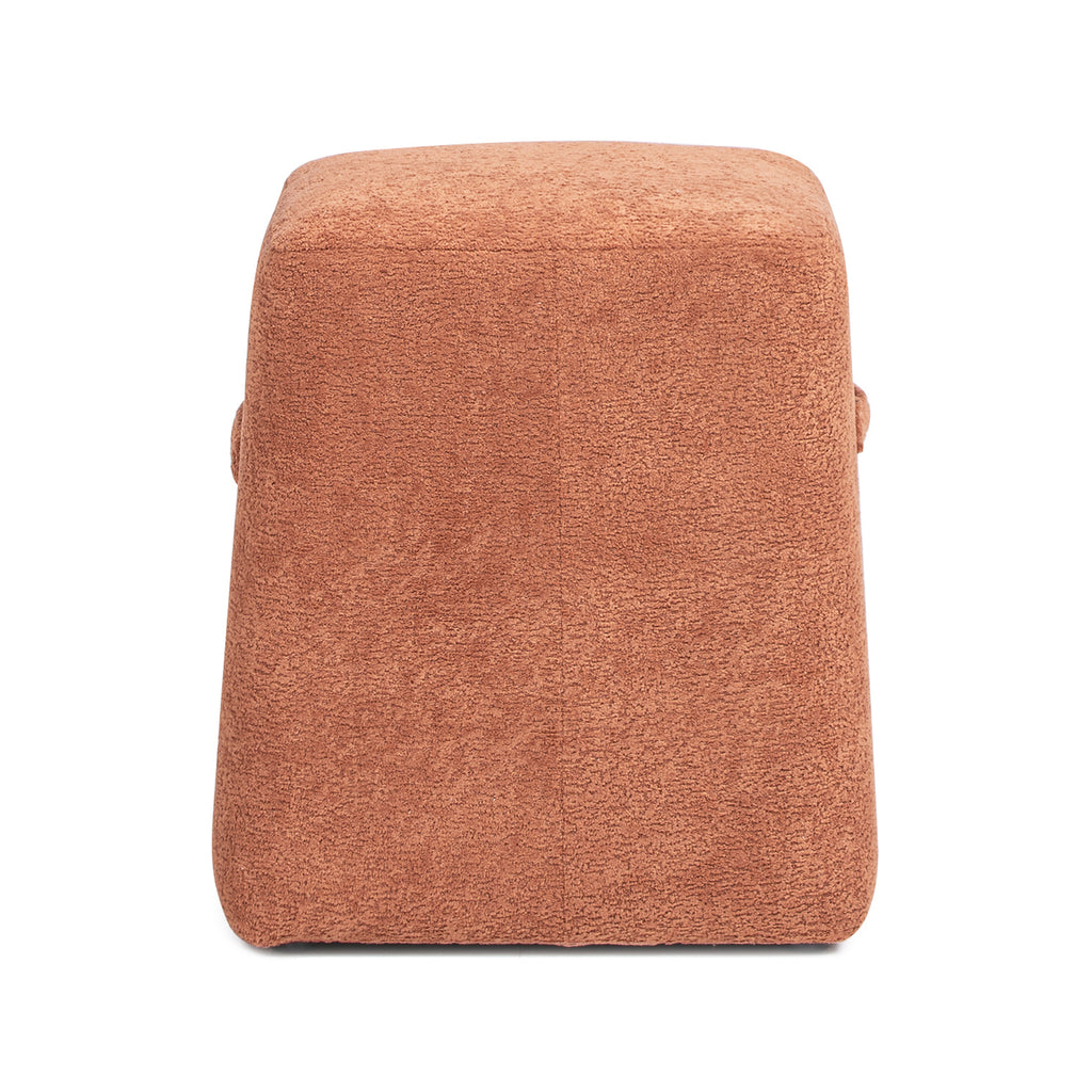 Oliver 16' Tapered Square Upholstered Ottoman, Spice Orange Fleeced Teddy