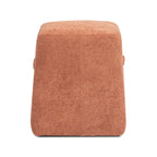 Oliver 16' Tapered Square Upholstered Ottoman, Spice Orange Fleeced Teddy