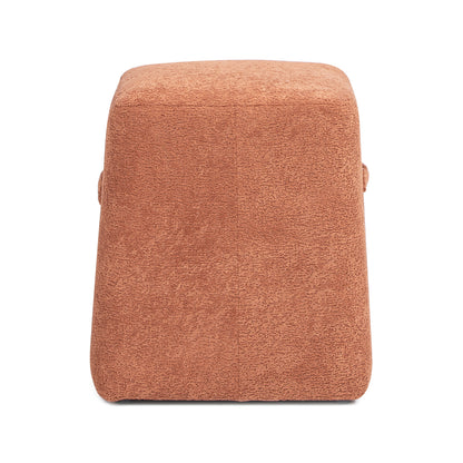 Oliver 16' Tapered Square Upholstered Ottoman, Spice Orange Fleeced Teddy