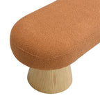 Dining Bench for Dining Room, Upholstered Bedroom End of Bed Entryway Bench, Boucle Ottoman for Living Room, 64'L Orange Stool Top Wood Leg 300 LBS Weight Capacity