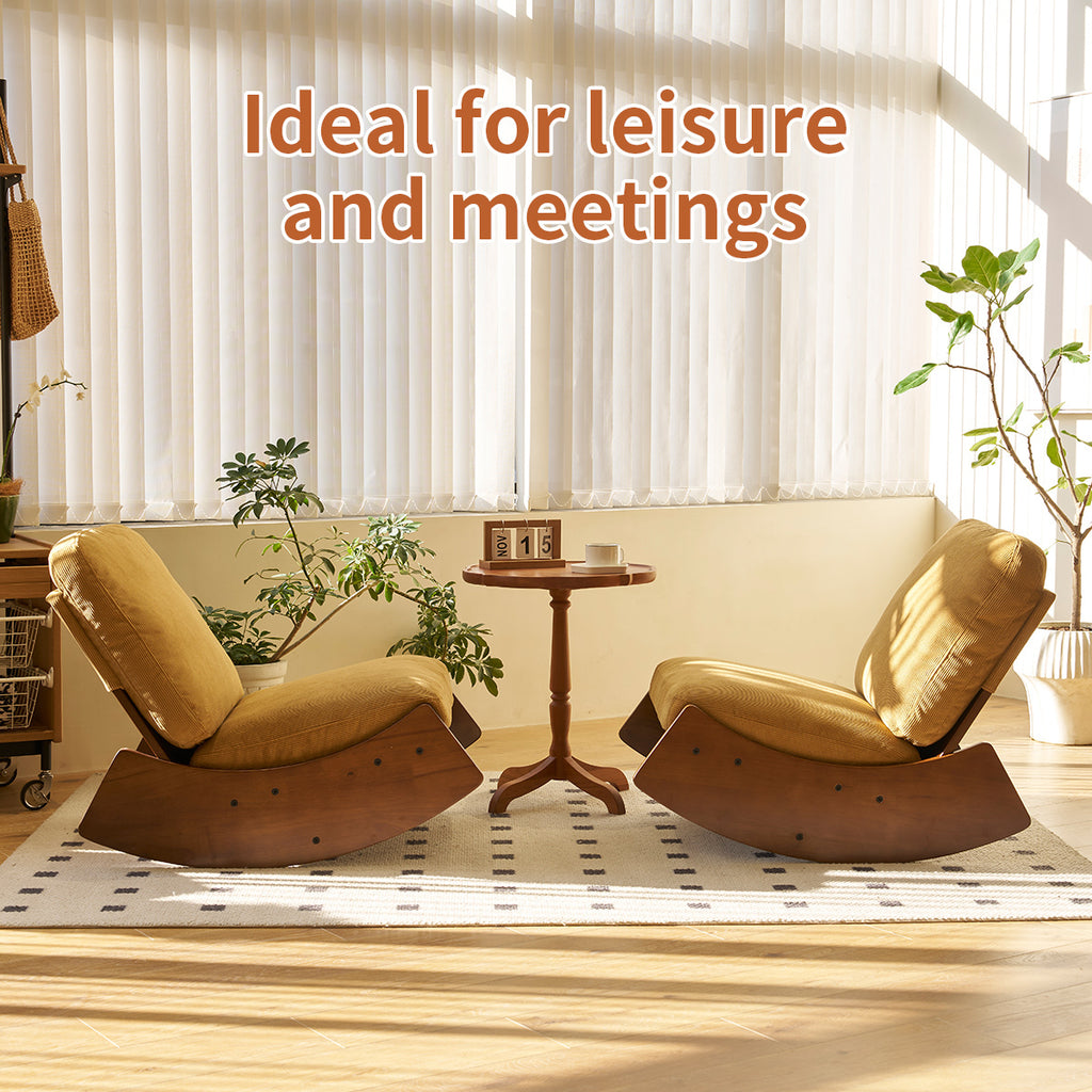 Comfortable Glider Rocking Chair, High-Quality Upholstery Glider Chair, Solid Wood Frame, Perfect for Multiple Settings Accent Reading Chair for Bedroom,Living Room,Nursery