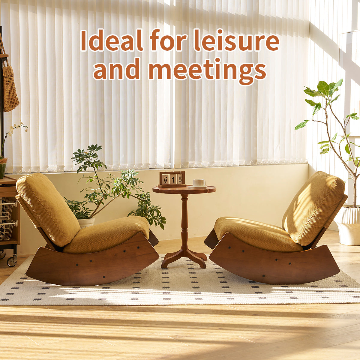 Comfortable Glider Rocking Chair, High-Quality Upholstery Glider Chair, Solid Wood Frame, Perfect for Multiple Settings Accent Reading Chair for Bedroom,Living Room,Nursery