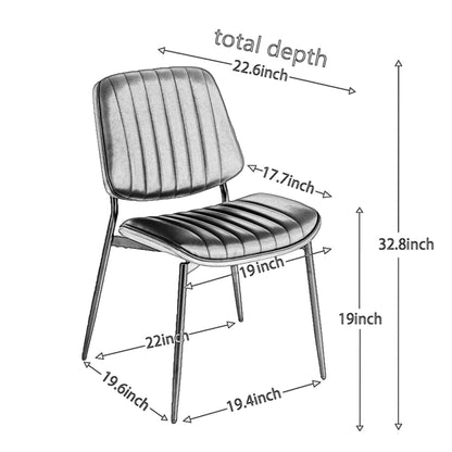 A&A Furniture, Dining Chairs Set of 2 Mid Century Modern Retro Faux Leather Chair with Walnut Bentwood Back Upholstered Seat Metal Legs Adjustable Foot for Kitchen Dining Room Chairs(Orange  PU)