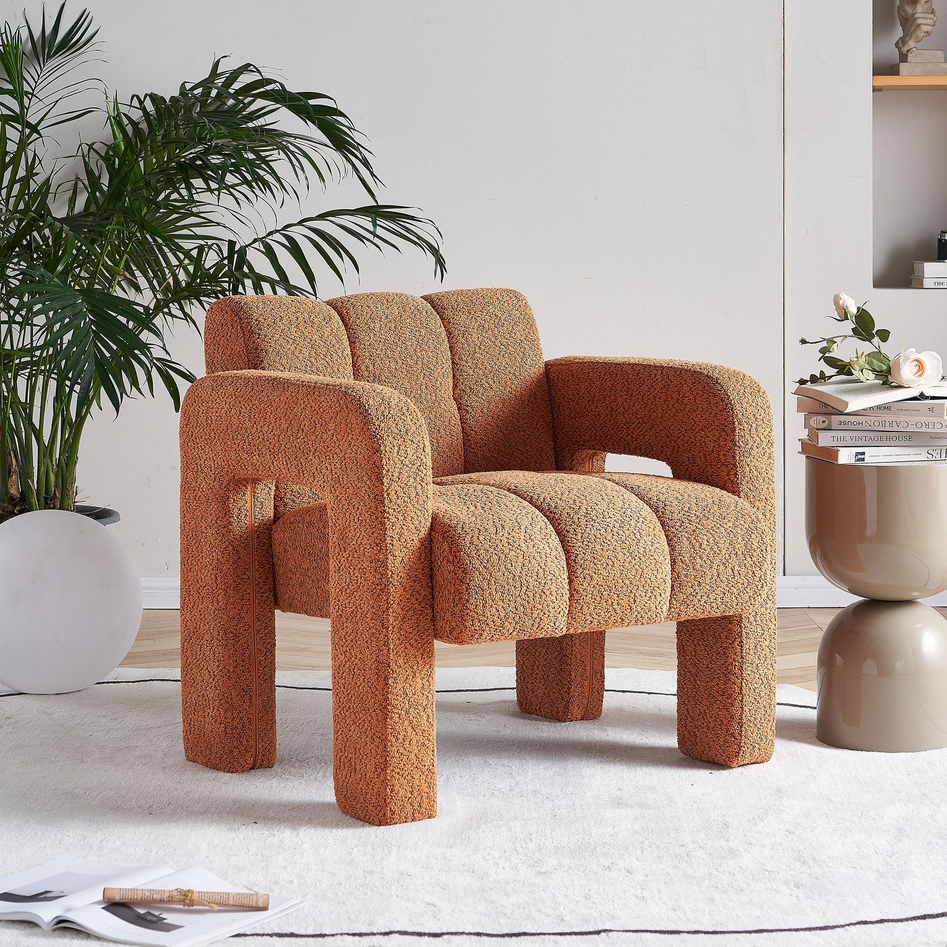 31.10 Wide Boucle Upholstered Accent Chair