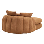 Oversized Oval Upholstered Bean Bag Sofa, Lazy Sofa with 3 Large Pillows and 2 Small Pillows, Wrap Around Backrest for Adults, Chenille Fabric Lazy Floor Bean Bag Sofa Bean Bag Chairs