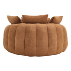 Oversized Oval Upholstered Bean Bag Sofa, Lazy Sofa with 3 Large Pillows and 2 Small Pillows, Wrap Around Backrest for Adults, Chenille Fabric Lazy Floor Bean Bag Sofa Bean Bag Chairs