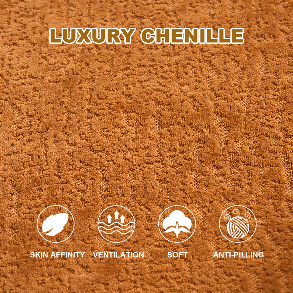 LY-042 S-Curved Chenille Sectional Sofa: Dual-Depth (21.3' & 26.8'), Orange, No Assembly, Compact for Small Spaces, 400 lbs, 66.9' L