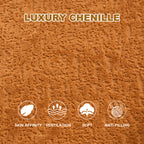 LY-042 S-Curved Chenille Sectional Sofa: Dual-Depth (21.3' & 26.8'), Orange, No Assembly, Compact for Small Spaces, 400 lbs, 66.9' L