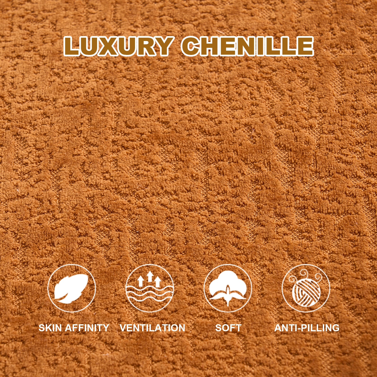 LY-042 S-Curved Chenille Sectional Sofa: Dual-Depth (21.3' & 26.8'), Orange, No Assembly, Compact for Small Spaces, 400 lbs, 66.9' L