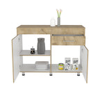 Orion Utility Base Cabinet, One Drawer, Double Door -White / Macadamia