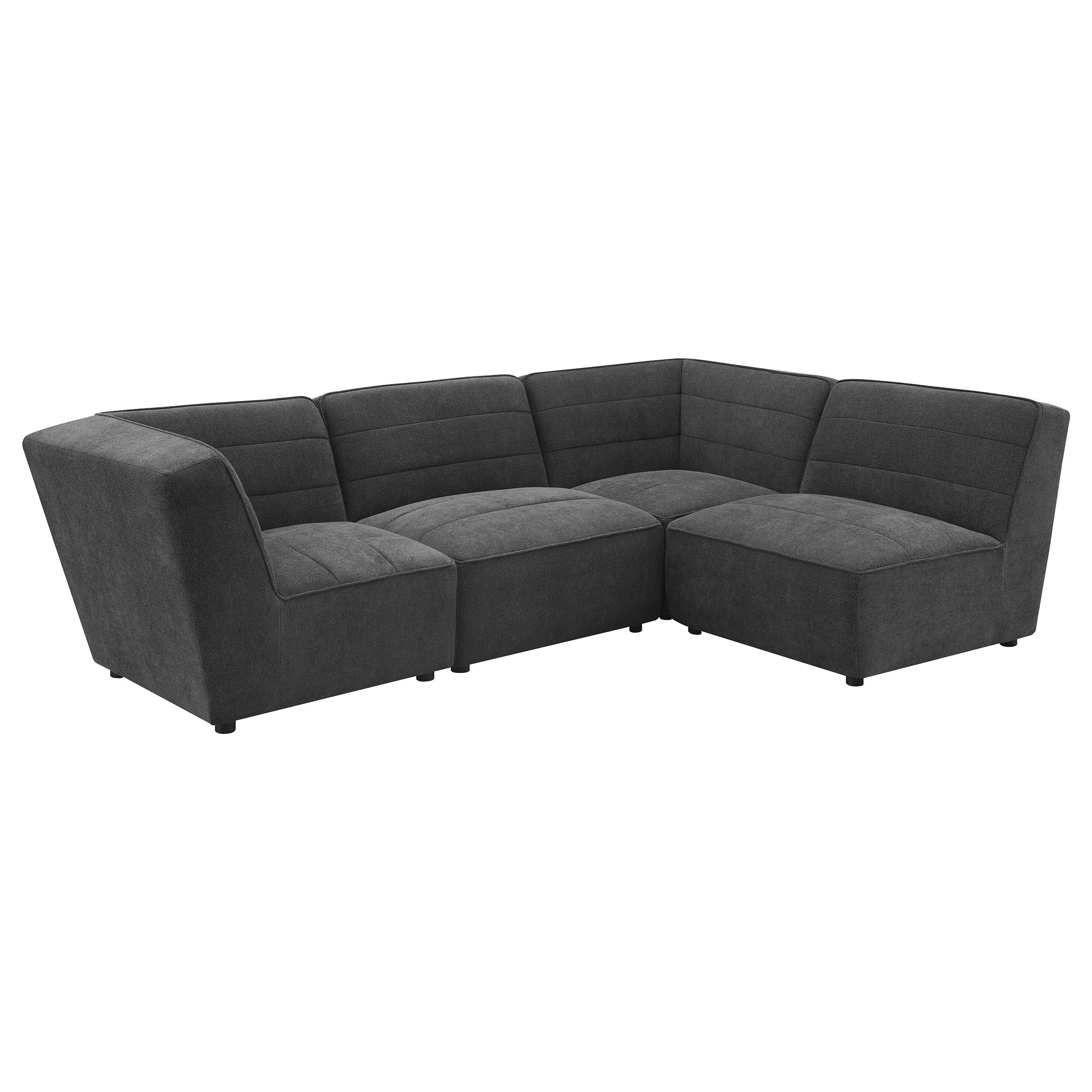 Ortega Dark Charcoal Upholstered Armless Chair Accent Chair