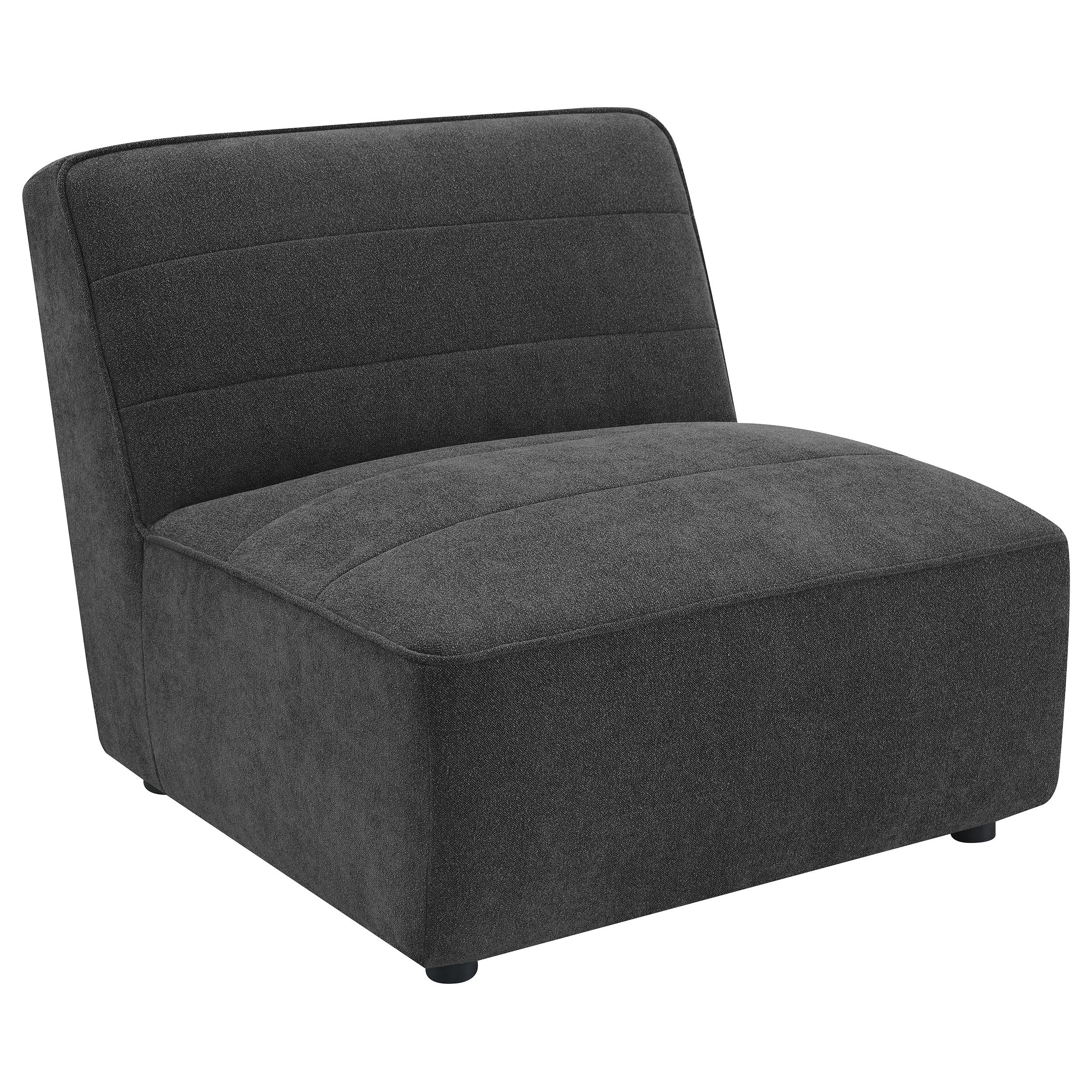 Ortega Dark Charcoal Upholstered Armless Chair Accent Chair