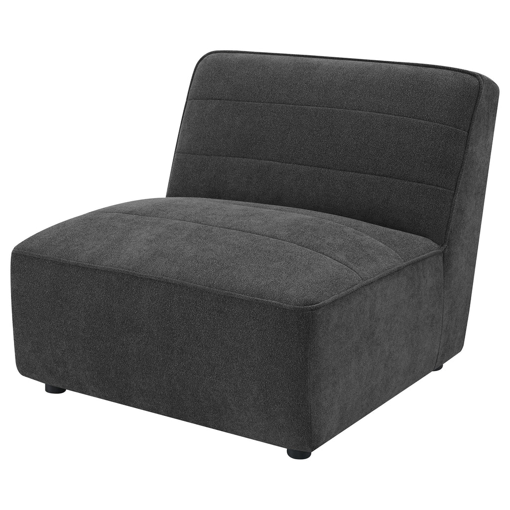 Ortega Dark Charcoal Upholstered Armless Chair Accent Chair