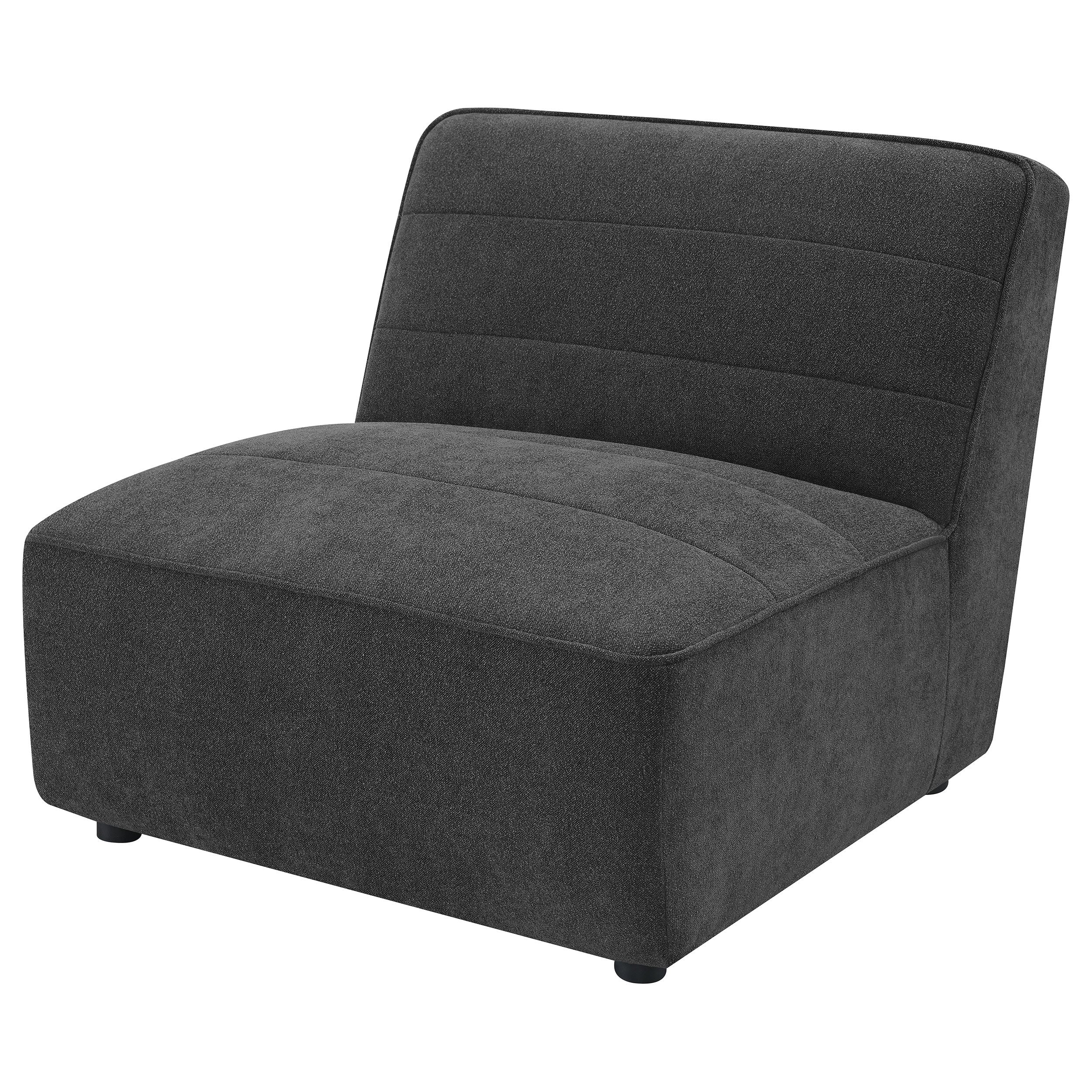 Ortega Dark Charcoal Upholstered Armless Chair Accent Chair