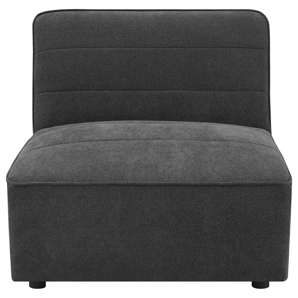 Ortega Dark Charcoal Upholstered Armless Chair Accent Chair