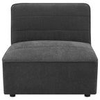Ortega Dark Charcoal Upholstered Armless Chair Accent Chair