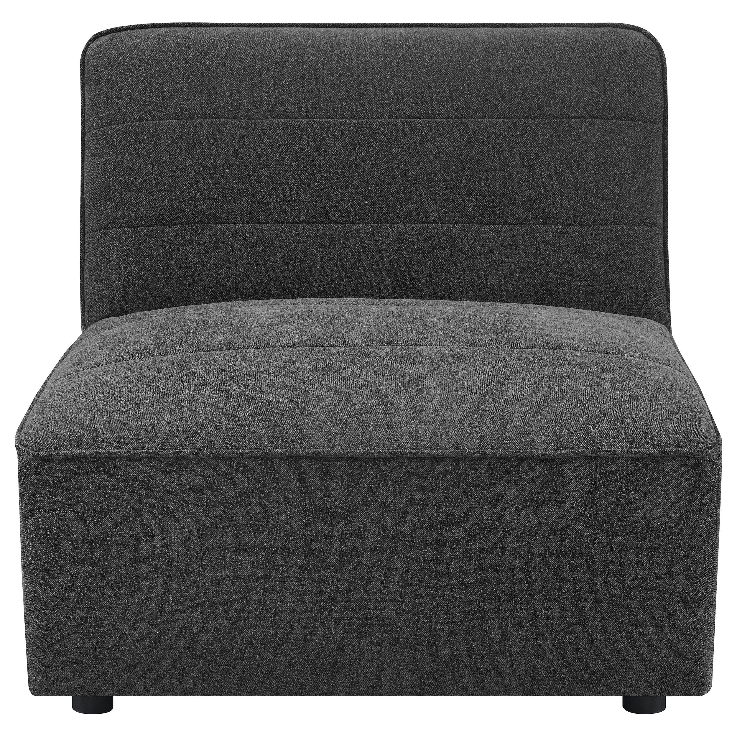 Ortega Dark Charcoal Upholstered Armless Chair Accent Chair