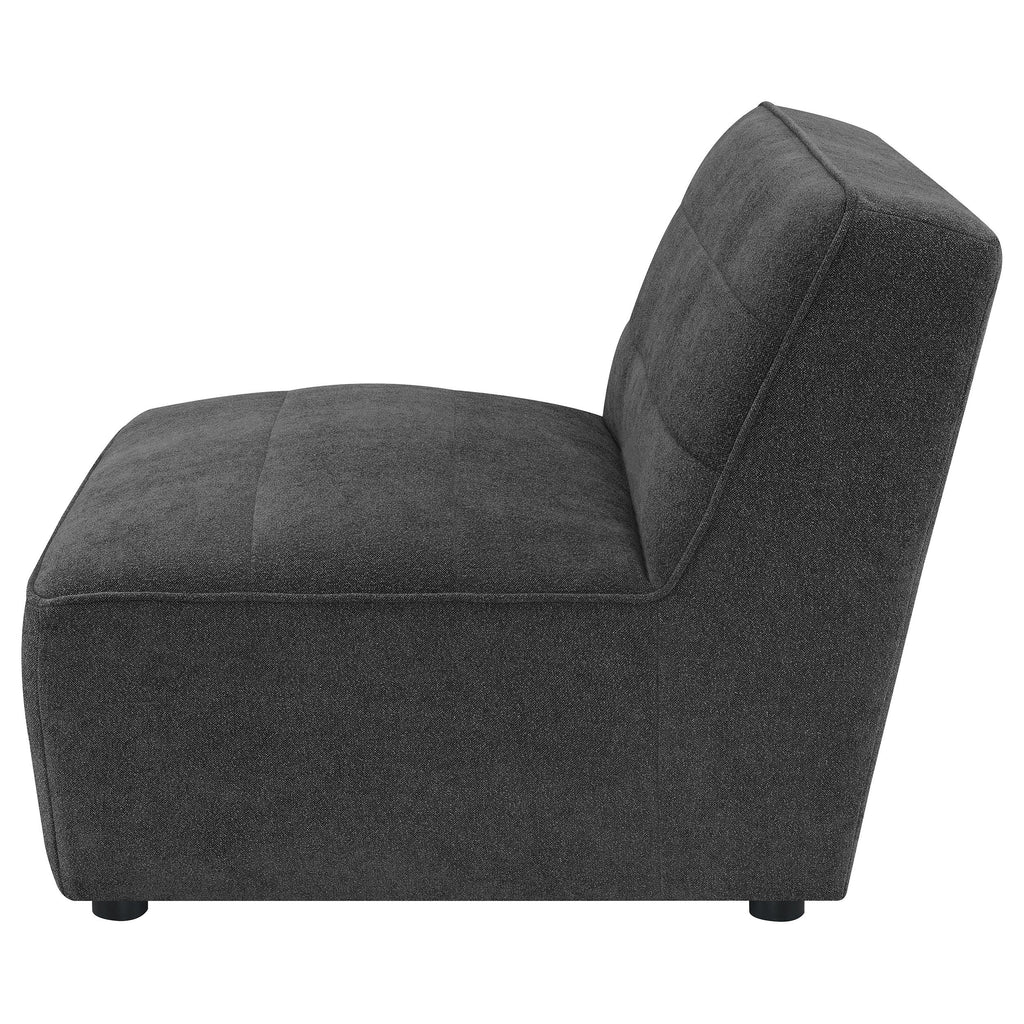 Ortega Dark Charcoal Upholstered Armless Chair Accent Chair