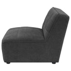Ortega Dark Charcoal Upholstered Armless Chair Accent Chair