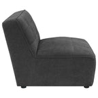 Ortega Dark Charcoal Upholstered Armless Chair Accent Chair