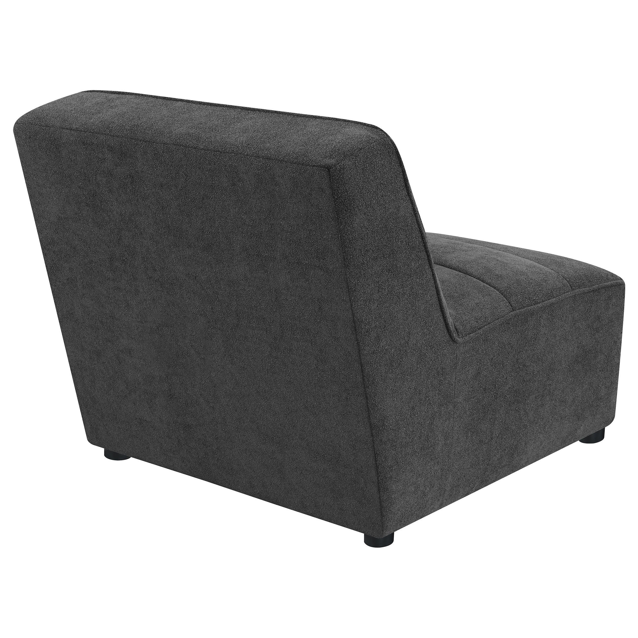 Ortega Dark Charcoal Upholstered Armless Chair Accent Chair