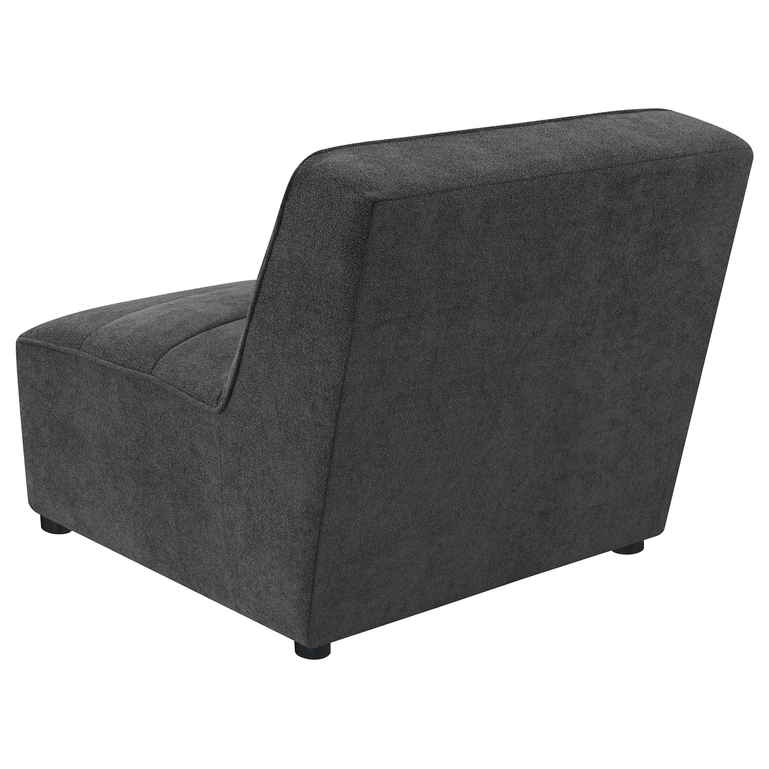 Ortega Dark Charcoal Upholstered Armless Chair Accent Chair