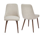 Oslo Modern Upholstery Side Dining Chair Set of 2, Beige
