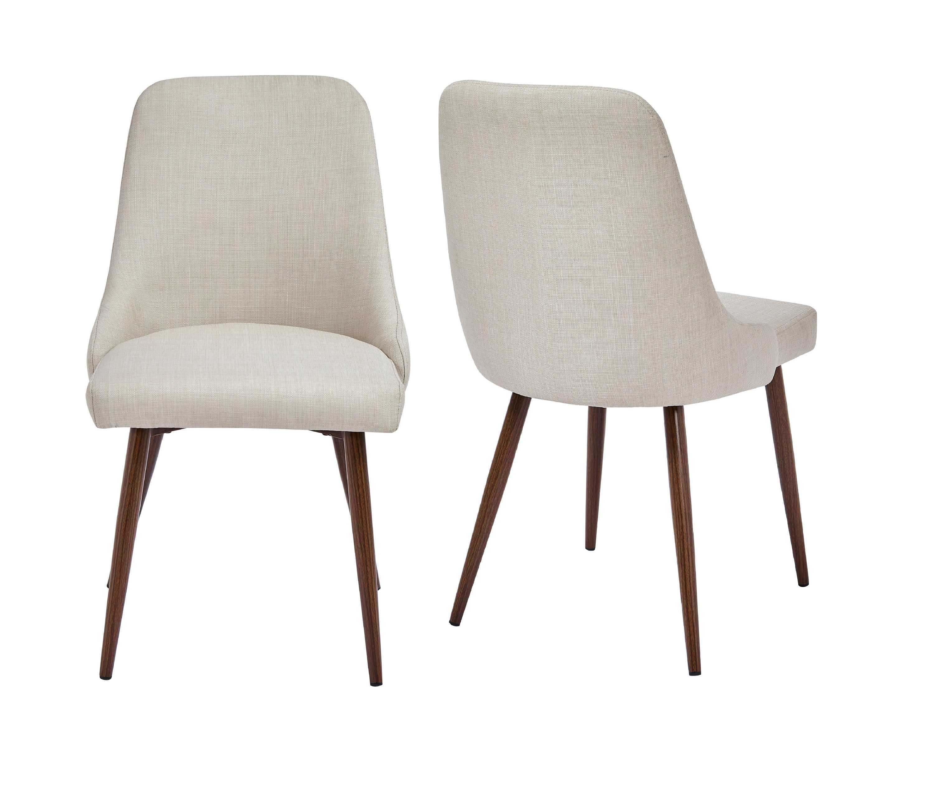 Oslo Modern Upholstery Side Dining Chair Set of 2, Beige