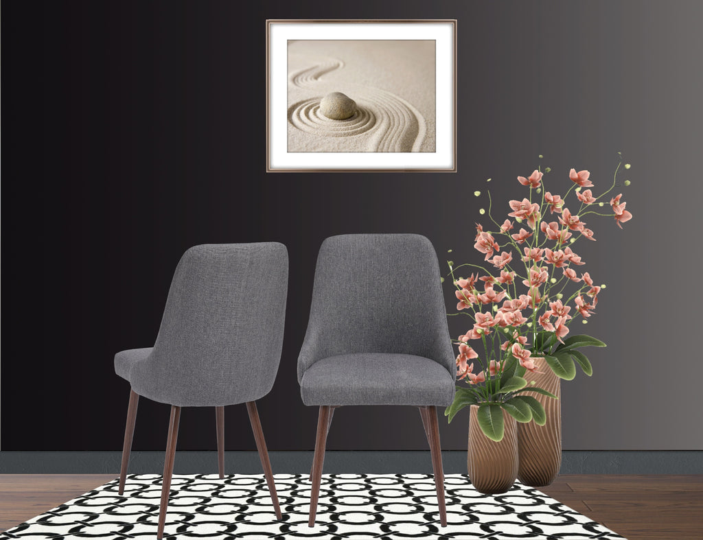 Oslo Modern Upholstery Side Dining Chair Set of 2, Grey