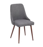 Oslo Modern Upholstery Side Dining Chair Set of 2, Grey
