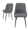 Oslo Modern Upholstery Side Dining Chair Set of 2, Grey