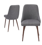 Oslo Modern Upholstery Side Dining Chair Set of 2, Grey