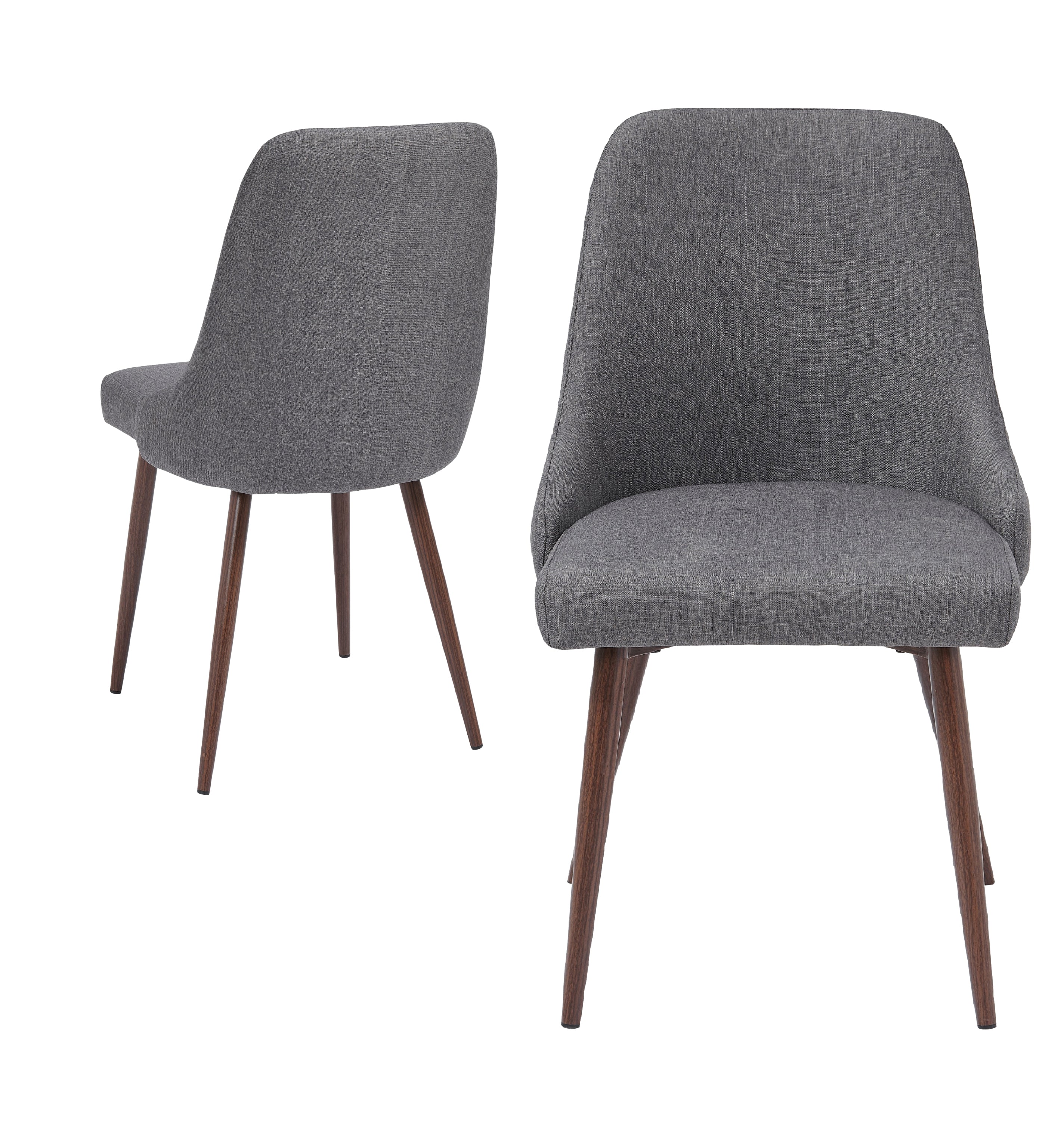 Oslo Modern Upholstery Side Dining Chair Set of 2, Grey